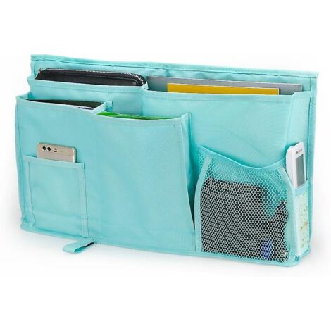 vert-organisateur De Lit - 8 Poches Sac De Rangement Suspendu De Chevet Avec Sangle Pour Telephone Mobile, Tablette, Livres, Mouchoir, Ideal Pour