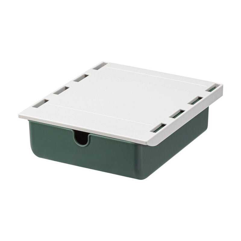 (Vert) Sous le Tiroir de Bureau, Tiroir de Rangement Tiroir Caché, Organisateur de Bureau, Tiroir Sous Table Sans Poinçon, Organisateur de Tiroir