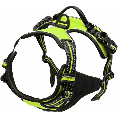 Vert, taille M-True Love Harnais Chien Anti Traction pour Chien Réfléchissant Réglable, Arnet pour Chien Facile à Mettre Réglable avec Harnais pour Chien