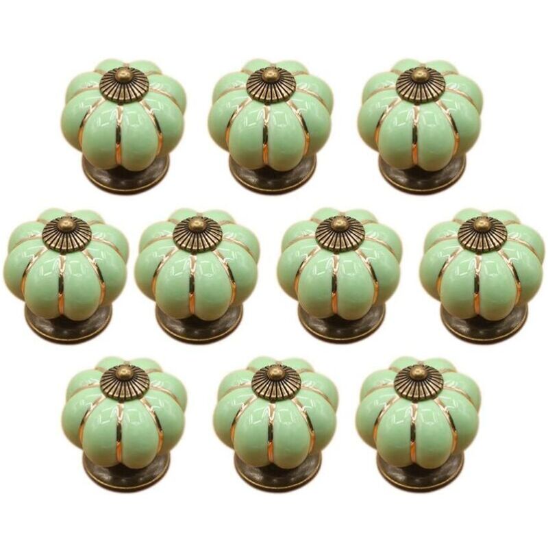 (Vert)10 Pcs Boutons de tiroir en céramique bouton de meuble pour tiroirs et placards de cuisine