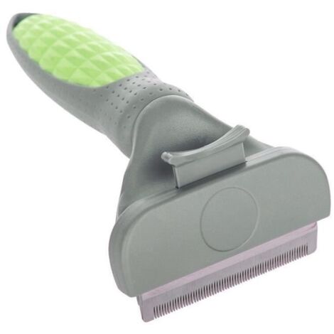 (Vert)Brosse pour animaux de compagnie - Brosse en acier inoxydable - Pour chats et chiens - Vert - Largeur 11 cm