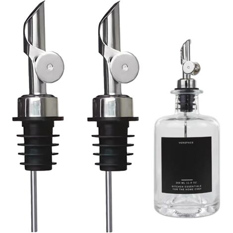 Vertedor de aceite de oliva, vertedor, vertedor de aceite, vertedor de alcohol, tapón de aceite de oliva, vertedor de acero inoxidable, para botellas de aceite, vino, alcohol, café, jarabe y vinagre