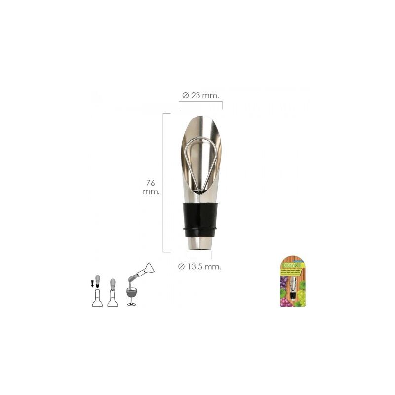 

Vertedor escanciador vino acero inoxidable con tapon