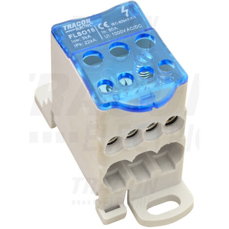 Verteilerblock 3×16mm2 - 4×10mm2 1000VAC/DC 80A
