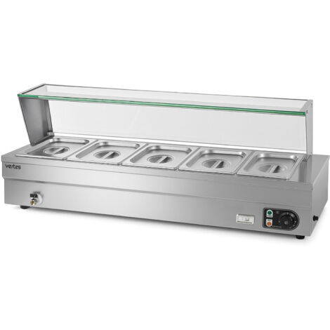 VERTES Chauffe-plats inox 1500W Bain-Marie 5 x 1/2 GN, 10L