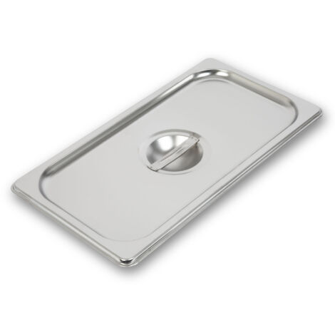 VERTES Couvercle Gastronorm GN 1/3 Acier Inoxydable (Profondeur 100mm, Hygiénique, Résistant aux Rayures, Résistant à la Température de -40° à +300°C, pour Bain-Marie et Usage Polyvalent en Gastro)