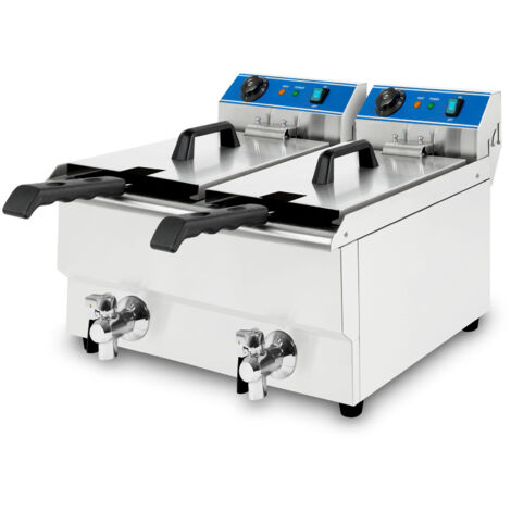 VERTES Double Friteuse en acier inoxydable, capacité 2x16 litres