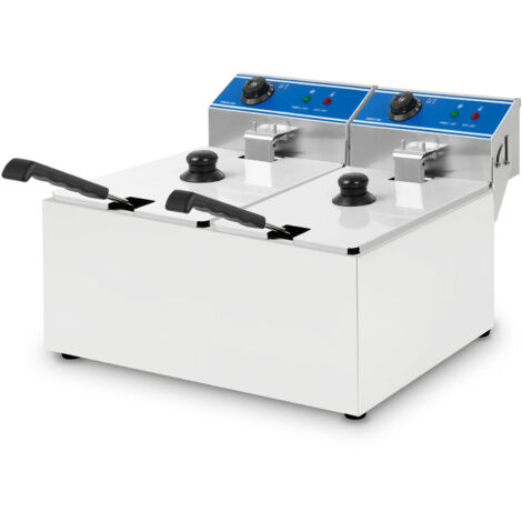 VERTES Friteuse Friteuse en acier inoxydable 2x 8 L