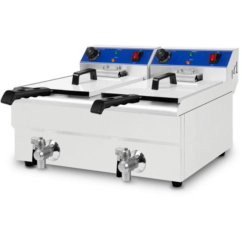 VERTES Fritteuse Fritöse Edelstahl 2x 10L (2x 3000W, 230V)