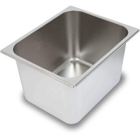 VERTES GN Behälter 1/2 Gastro Norm Gastronorm (Edelstahl, 200mm Tief, Hygienisch, Rostfrei, Kratzfest, Temperaturbeständig von -40° bis +300°C, für Bain Marie und Vielseitigen Einsatz in Gastronomie)