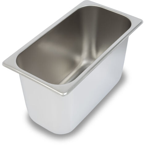 VERTES GN Behälter 1/3 Gastro Norm Gastronorm (Edelstahl, 200mm Tief, Hygienisch, Rostfrei, Kratzfest, Temperaturbeständig von -40° bis +300°C, für Bain Marie und Vielseitigen Einsatz in Gastronomie)