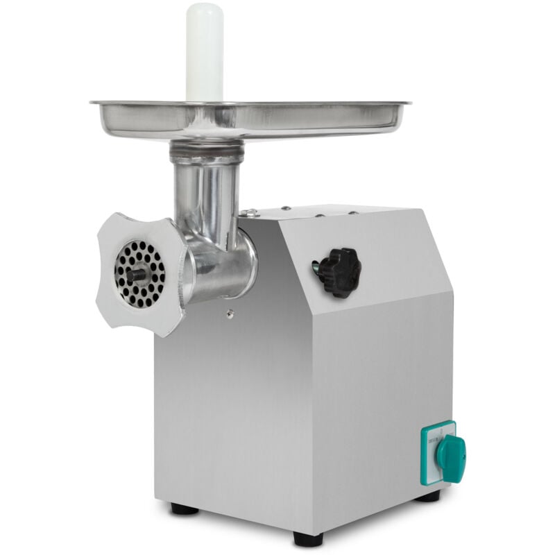 Vertes - Hachoir à viande, Hachoir électrique, acier inoxydable, 1100W, 220 kg/h, taille 12, professionnel pour la restauration, 2 bacs de
