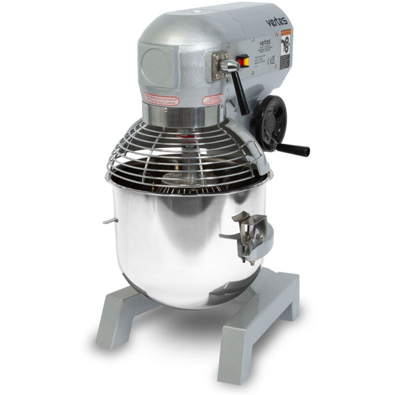 Pétrin à pâte professionnel Machine à pâte avec batteur planétaire, capacité 30L, 1100W, bol en inox, lame de batteur, crochet pétrisseur et fouet, 3