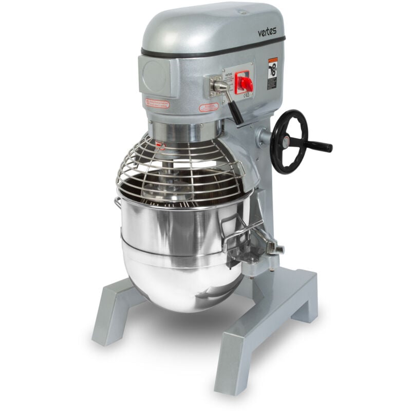 Pétrin à pâte professionnel Machine à pâte avec batteur planétaire, capacité 40L, 1500W, bol en inox, lame de batteur, crochet pétrisseur et fouet, 3