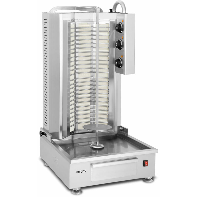 Rotissoire Verticale Machine a Kebab Électrique 7200W en Acier Inox (3 Zones de Chauffage en Céramique, Température 50-300°C, 4 Pieds Caoutchouc