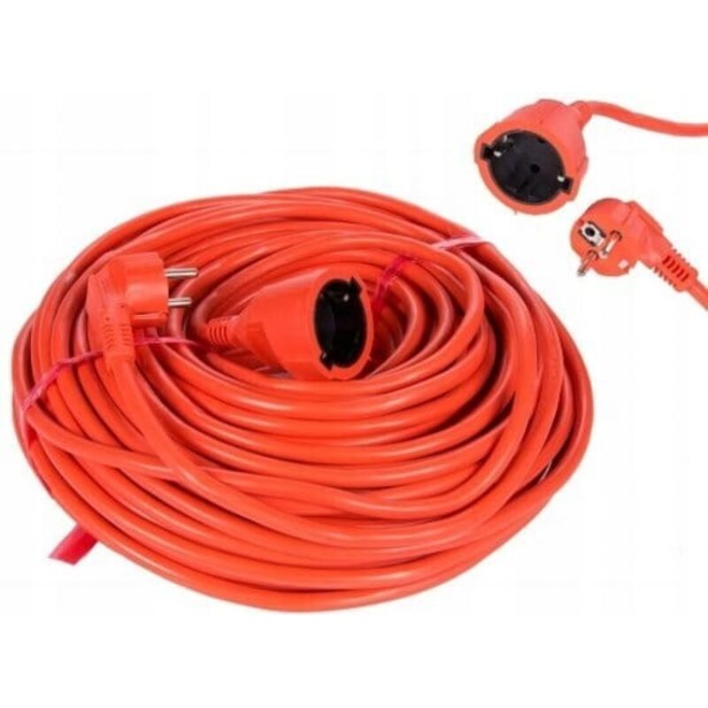 Câble de rallonge rétractable 30 m 3x2,5 mm – Prise type E – Tension 250 V AC – Couleur orange pour usage intérieur et extérieur – Vertex - pzo30m