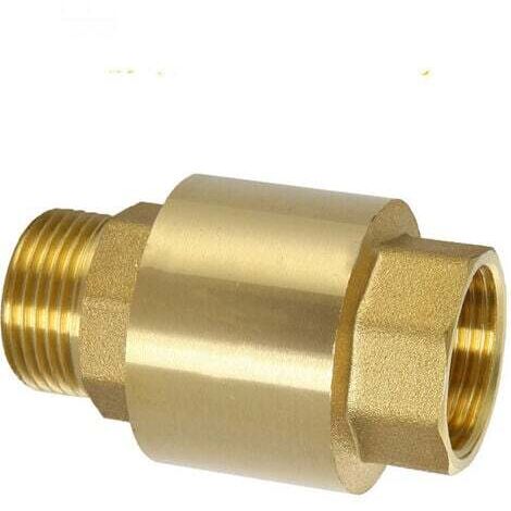 Vertical check valve with internal and external teeth – gold-plated brass