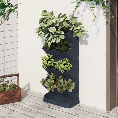 Vertical Garden Plant Set 4 pcs Anthracite Polypropylene vidaXL