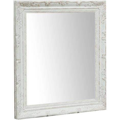 Vertical / horizontal antiqued white finish W64xDP4xH74 cm sized Hanging  Wall Mirror