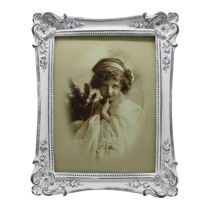 Biscottini - Vertical / horizontal resin made, antiqued white W20xDP3,5xH26,5 cm sized free-standing photo holder