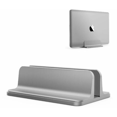 Vertical Laptop Stand, Aluminum Space-saving stand for all cellphones and laptops - Adjustable stand for MacBook, MacBook Air, MacBook Pro, Ultrabook, Lenovo and others, gray SOEKAVIA