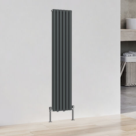 Vertical Tall Upright Oval Column Designer Radiator Central Heating Rads Double 1800x354mm Anthracite