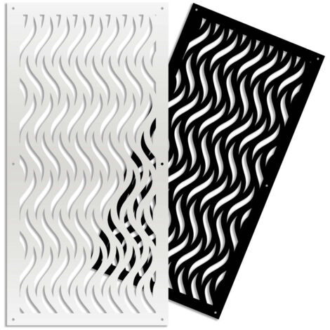 VERTICALWAVES - Pannello in PVC traforato - Parasole - Colore: bianco - Misura: 50x150 cm