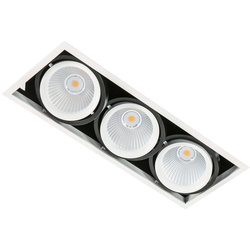 Italux Weiß Vertico Triple 4000K - Moderne Technische Led-Deckeneinbau Schwarz, Kühl 4000K 4200Lm