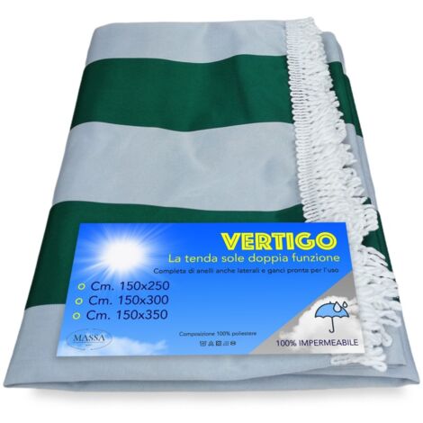 VERTIGO EXTÉRIEUR SUN TENT GARDEN BALCON LUSH GREEN imperméable à l'eau et hydrofuge Cm. 150 x 250