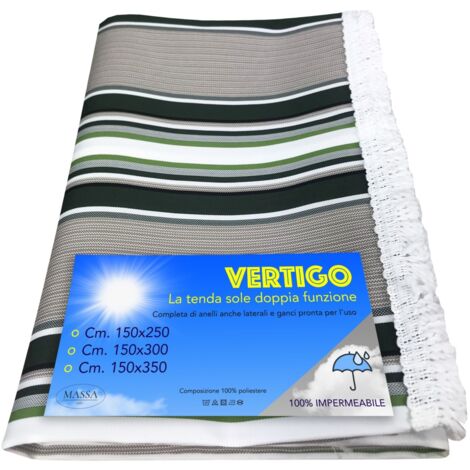 Vertigo Rideau de soleil extérieur pour jardin, balcon, vert, imperméable et hydrofuge Cm. 150 x 250