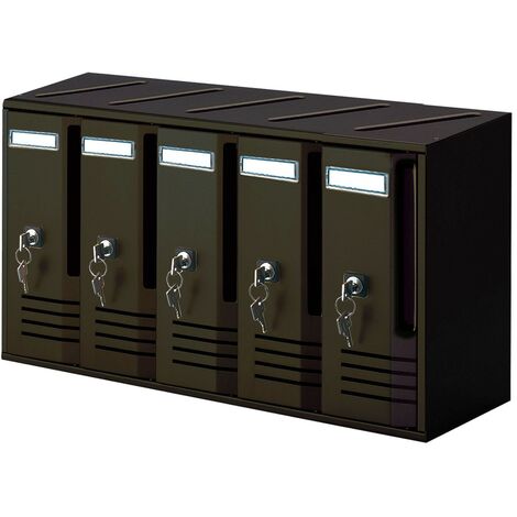Vertikale Mailbox 5 Sitze L52XP17.5xH30 cm Alubox Würfel Gusseisen