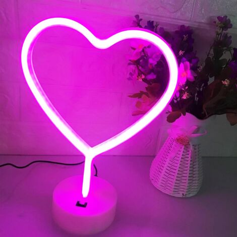 Vertikale pinkfarbene Neon-Schreibtischlampe – Liebesdeko – Geschenkidee für Kinder/Liebste