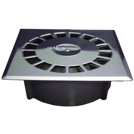 Vertikaler Standard-Siphonablauf aus PVC, Edelstahl, t-88i 15 x 15 cm / 165 x 165 x 57 mm / ø75 - 50 mm