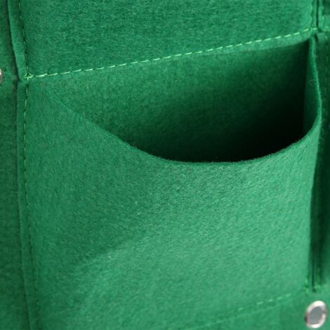 Vertikaler, wandmontierter Pflanzbeutel mit 9 Taschen - Für den Anbau von Blumen, Gemüse und Kräutern - Hergestellt aus strapazierfähigem Vliesstoff, Maße 50x50cm, Farbe grün.