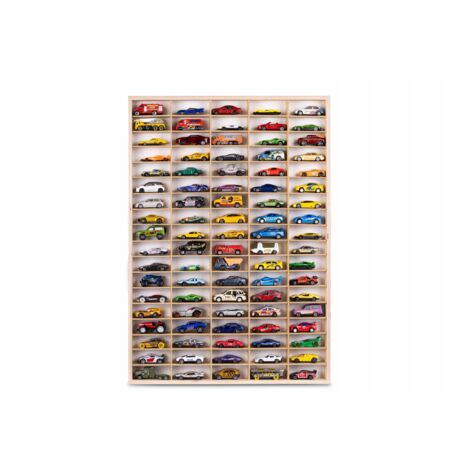 VERTIKALES REGAL FÜR AUTOFEDERN 90 SITZE HOLZ-HOT-WHEELS-ORGANIZER