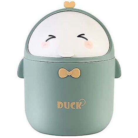 (vert)mini Poubelle De Bureau Avec Couvercle, Poubelle De Style Dessin Anim Mignon Portable, Poubelle Bureau, Petite Poubelle De Salle De Bain, Po