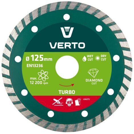 Verto - Disque diamant turbo 125 mm pour béton et pierre