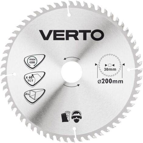 Verto - Lama Widia 200x30mm per alluminio, 60 denti - Taglio di precisione