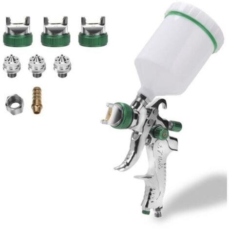 (Vert)Pistolet à peinture HVLP Professionnel Modèle - 3 buses de taille - Vert