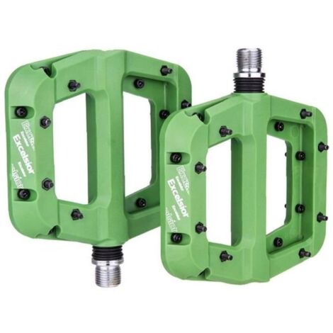(Vert)Vélo Pédales fibre de nylon Roulement Lightweight Montagne Vélo de route Plateforme Pédales Vert 1 paire
