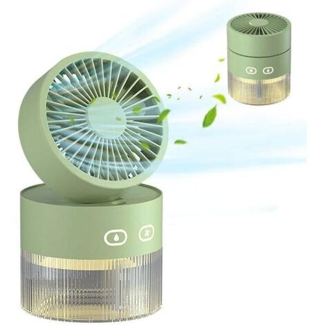 (Vert)Ventilateur de Bureau USB avec Pulvérisation.Ventilateur Portatif Brumisateur avec 350ml Réservoir DEau.Ventilateur Portatif