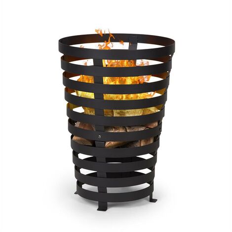 Verus Braséro de jardin support stable en acier - noir - Noir - Noir