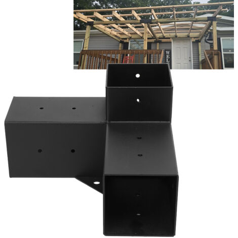Verzinkte, pulverbeschichtete Pavillonhalterung, komplett verschweißt, 3-Wege-Halterung für Pergola und Holzpfosten, 9,25 cm Innendurchmesser