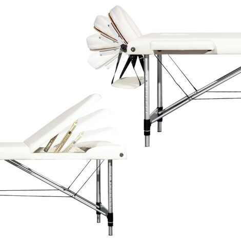 Vesgantti Table de Massage Pliante Portable en Aluminium 3 Zones Lit Esthetique Professionnel Pliable Hauteur Réglable avec Housse de Transport