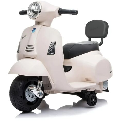 Vespa Elettrica per Bambini Mini GTS 7,2V Bianco Poggiatesta e Clacson
