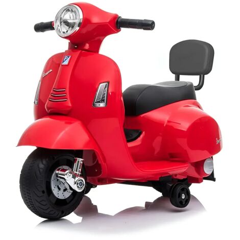 Vespa Elettrica per Bambini Mini GTS 7,2V Rosso Poggiatesta e Clacson