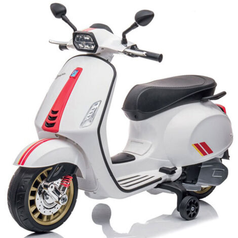 Vespa per bambini elettrica Piaggio bianca con batteria