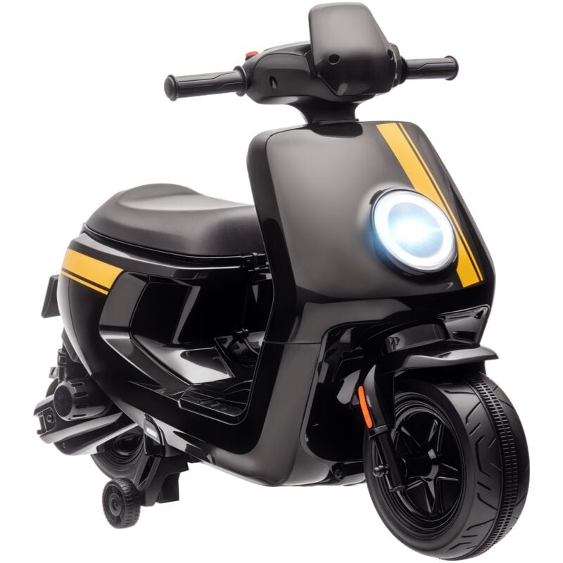 Aiyaplay - Scooter électrique enfant - moto enfant 6V 25W 2 vitesses 1,5-3 Km/h - effets sonores lumineux - noir