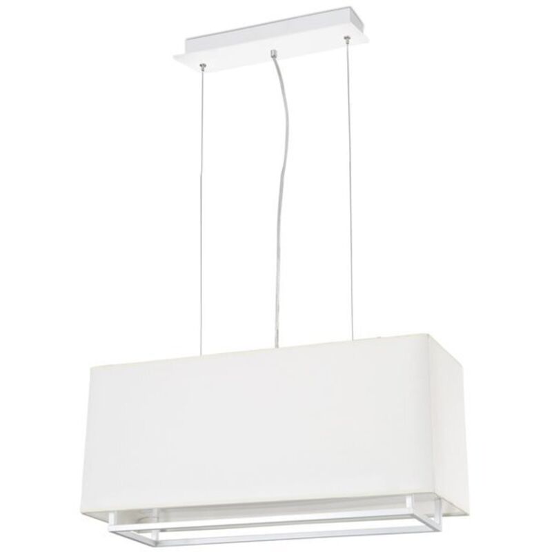 Faro Vesper-1 - Barra colgante de techo con 2 luces, blanco, beige, marco rectangular, E27