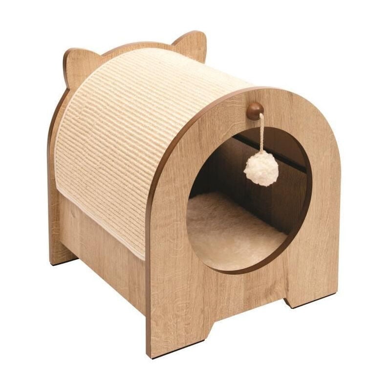 Vesper Meuble a griffer Minou - 36 x 36,5 x 40,5 cm - Marron clair - Pour chat